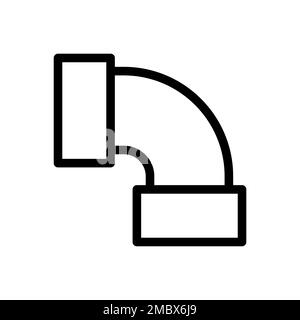 Pipe line icon isolated on white background. Black flat thin icon on modern outline style. Linear symbol and editable stroke. Simple and pixel perfect Stock Vector