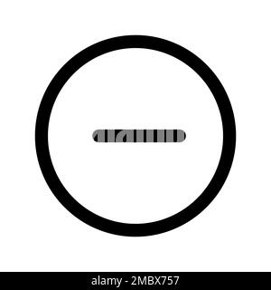 Minus line icon isolated on white background. Black flat thin icon on modern outline style. Linear symbol and editable stroke. Simple and pixel perfec Stock Vector