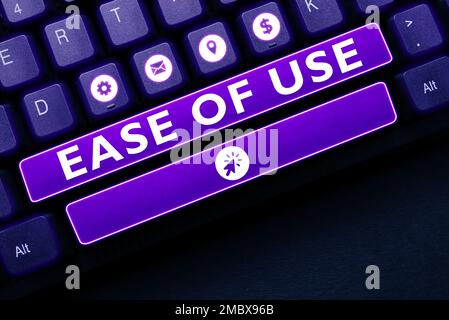 Conceptual caption Ease Of Use. Business showcase User friendly easy to operate simple technology for everybody Stock Photo