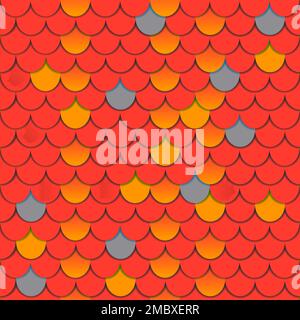 Orange Red Yellow Blue Fish Geometric Scale Shape Animal Skin Pattern Texture Stock Vector