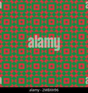 Christmas Geometric Pattern In Green And Red Color Stock Vector