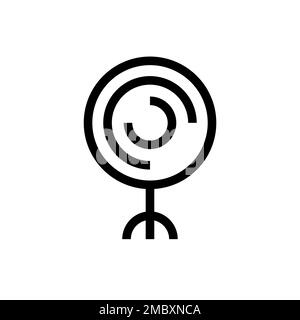 Fan line icon isolated on white background. Black flat thin icon on modern outline style. Linear symbol and editable stroke. Simple and pixel perfect Stock Vector