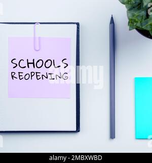 Conceptual display Schools Reopening, Business concept classes are over for the time being End of the school day Stock Photo