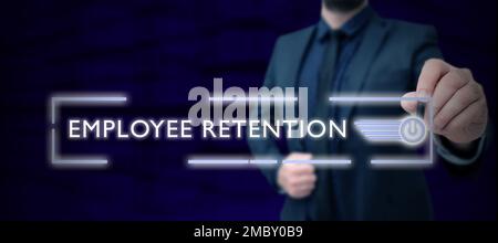 Text sign showing Employee Retention. Conceptual photo internal recruitment method employed by organizations Stock Photo