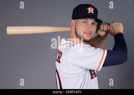 Outfielder Kyle Tucker of the Houston Astros poses for a picture