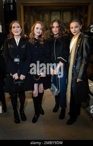 Emma Stone and Julianne Moore attending the Louis Vuitton Womenswear  Fall/Winter 2022/2023 show as