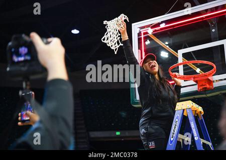 Jackson State coach Tomekia Reed calls out to her team during the first ...