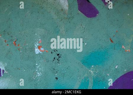 Old aquamarine painted wall texture, grunge background Stock Photo