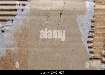 Ripped corrugated cardboard grunge texture Stock Photo
