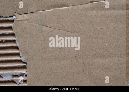 Ripped corrugated cardboard grunge texture Stock Photo