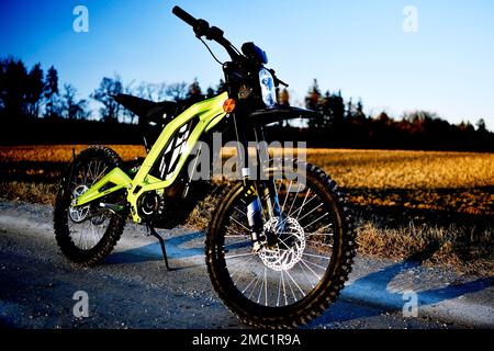 Electric motorbike, e-motorcycle, SUR-RON, Light Bee, L1e X, street version, electric moped, motocross, 50cc, off road, electric, electric, CO2 Stock Photo