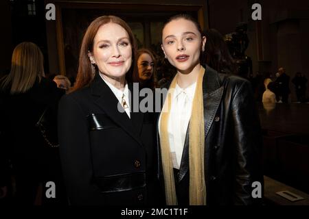 Chloe Grace Moretz attends the Louis Vuitton Ready To Wear Fall/Winter 2022- 2023 fashion collection, unveiled during the Fashion Week in Paris, Monday,  March 7, 2022. (Photo by Vianney Le Caer/Invision/AP Stock Photo 