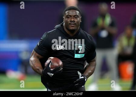 Arizona State linebacker Darien Butler runs a drill at the NFL