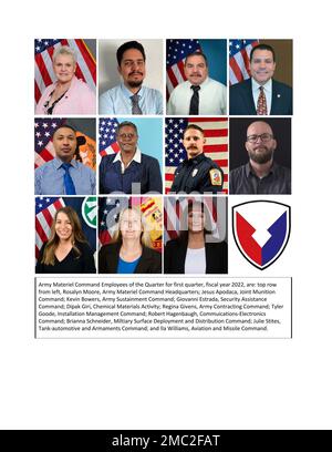 Army Materiel Command Employees of the Quarter, First Quarter, Fiscal Year 2022. (U.S. Army Graphic) Stock Photo