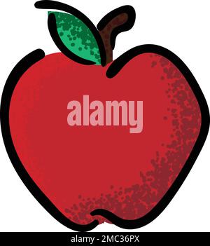 Apple hand drawn vector illustration. Artsy apple fruit graphic. Stock Vector