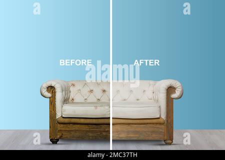 cleaning furniture before and after