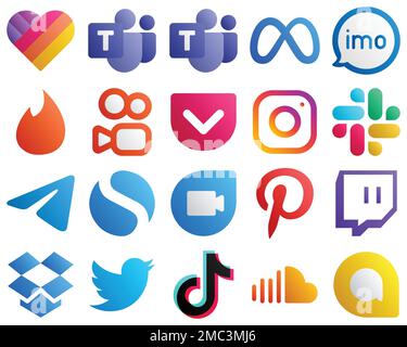 20 Unique Gradient Social Media Icons Such As Snapchat. Question. Fb 