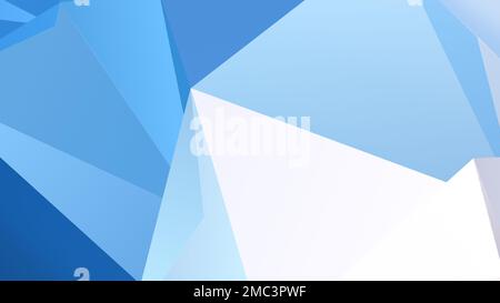 Blue and light blue abstract geometric triangle background. High resolution full frame triangular background with copy space. 4k resolution. Stock Photo