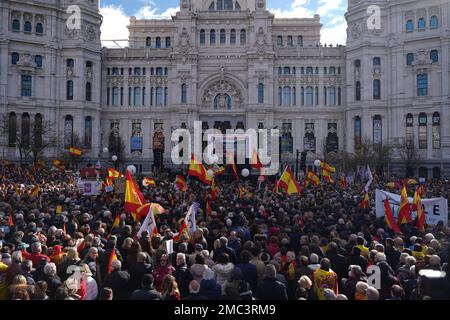 Madrid, Spain. 21st Jan, 2023. Demonstration against the government of Pedro Sanchez in Madrid January 21, 2023 Credit: CORDON PRESS/Alamy Live News Stock Photo