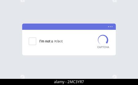 Not robot captcha vector test image obstacle computer. Captcha code internet public password not robot worry Stock Vector