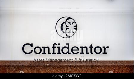 Mölndal, Sweden - september 10 2022: Logo of Confidentor on a sign Stock Photo