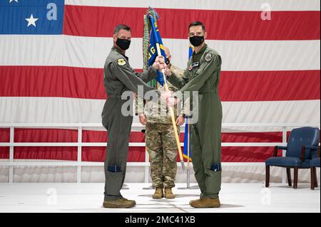 Col. Scott Mills, 57th Operations Group commander, gives a speech after ...