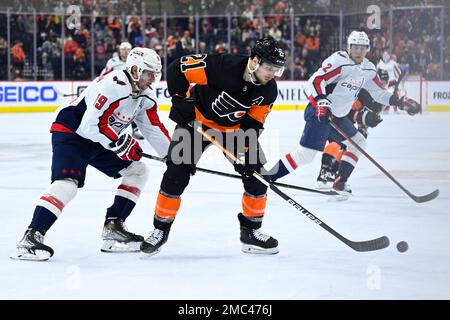 Washington Capitals' Alex Ovechkin in action during an NHL hockey game  against the Philadelphia Flyers, Thursday, Feb. 17, 2022, in Philadelphia.  (AP Photo/Derik Hamilton Stock Photo - Alamy