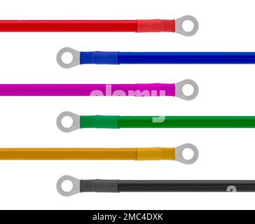 cable with a ring lug, isolated on a white background Stock Photo