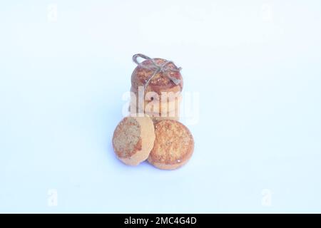 Biscuits cookies isolated .Atta biscuit cookies on white background Stock Photo