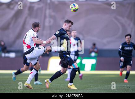 Madrid, Spain. 21st Jan, 2023. 21 January 2023; Stadium Vallecas, Madrid, La Liga Santander, Rayo Vallecano de Madrid vs Real Sociedad 900/Cordon Press Credit: CORDON PRESS/Alamy Live News Stock Photo