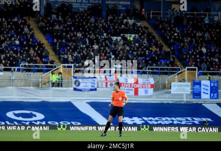 Match referee Rebecca Welch during the Sky Bet Championship match at St. Andrew's, Birmingham. Picture date: Saturday January 21, 2023. Stock Photo