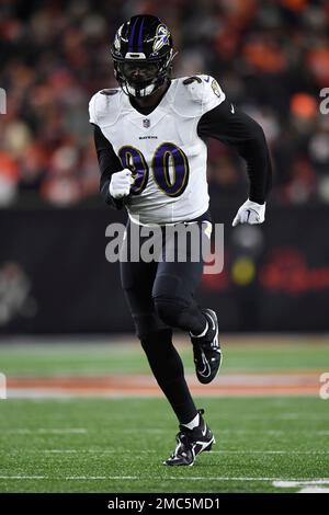 Baltimore Ravens wide receiver James Proche II (3) lines up for the play  during an NFL wild-card football game against the Cincinnati Bengals on  Sunday, Jan. 15, 2023, in Cincinnati. (AP Photo/Emilee