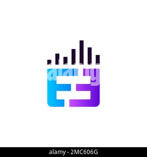 Music modern logo template with futuristic gradient colors and clean vector eps format Stock Vector