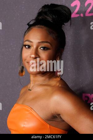 Taylor Polidore, a cast member in "Snowfall," poses at the season five