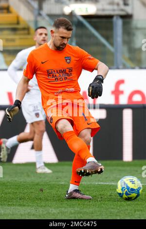 January 21, 2023, Modena, Italy: Modena, Italy, Alberto Braglia stadium,  January 21, 2023, Romeo Giovannini (Modena) celebrates after scoring the  gol of 2-0 during Modena FC vs Cosenza Calcio - Italian soccer