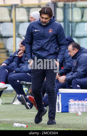 Modena, Italy. 21st Jan, 2023. Romeo Giovannini (Modena) celebrates after  scoring the gol of 2-0 during Modena FC vs Cosenza Calcio, Italian soccer  Serie B match in Modena, Italy, January 21 2023