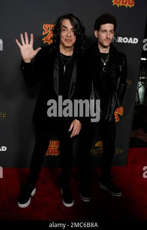 Paul Stanley and son Evan attending the Lilo and Stitch Premiere