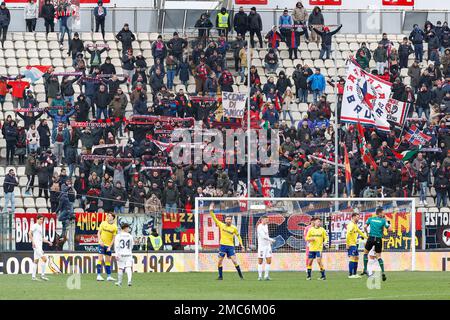 Modena, Italy. 21st Jan, 2023. Fabio Gerli (Modena) celebrates after  scoring the gol of 1-0 during Modena FC vs Cosenza Calcio, Italian soccer  Serie B match in Modena, Italy, January 21 2023