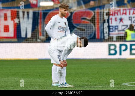 Modena, Italy. 21st Jan, 2023. Romeo Giovannini (Modena) celebrates after  scoring the gol of 2-0 during Modena FC vs Cosenza Calcio, Italian soccer  Serie B match in Modena, Italy, January 21 2023