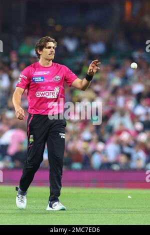 Sean Abbott of Sydney Sixers takes the takes the catch to dismiss ...