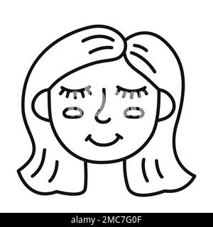 Hand drawn portrait of a girl. Doodle sketch style. Isolated vector illustration. Stock Vector