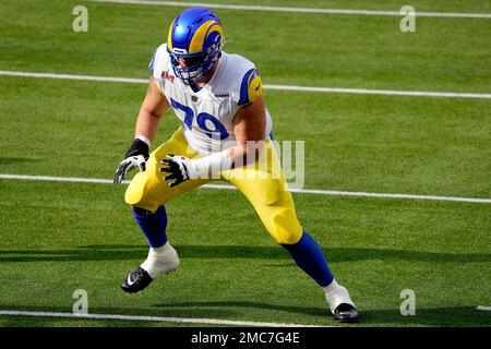 Tackle (79) Rob Havenstein of the Los Angeles Rams against the San  Francisco 49ers in an