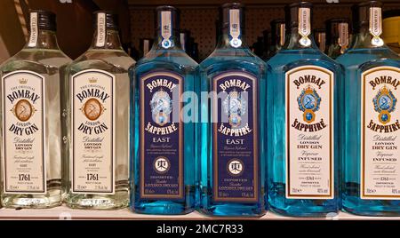 bombay gin bottles Stock Photo