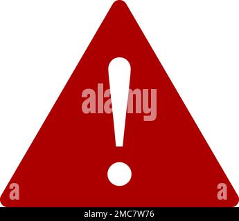 Red and White Triangular Warning or Attention Sign with Exclamation Mark Icon. Vector Image. Stock Vector
