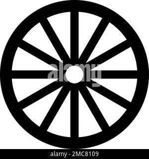 Simple Cart or Bicycle Wheel Icon. Vector Image. Stock Vector