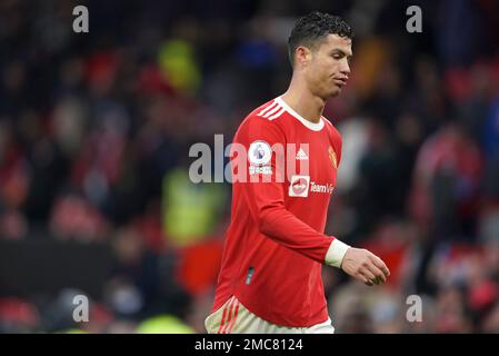 Manchester United's Cristiano Ronaldo leaves the hotel before the