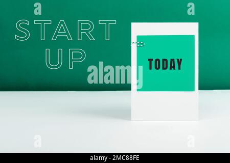 Handwriting text Start Up. Word Written on in the early process of establishing and developing a new business Stock Photo