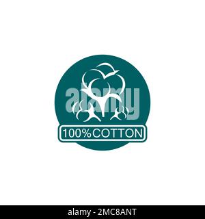 100% cotton icon.Natural organic cotton, pure cotton vector labels.logo  vector illustration Stock Vector Image & Art - Alamy