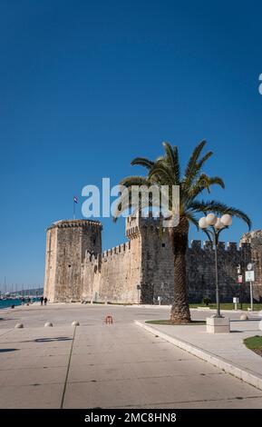 Kamerlengo Castle on the Promenade in the Old City Trogir, Croatia Stock Photo