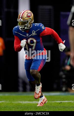 Las Vegas, Nevada, USA. 5th Feb, 2022. San Francisco 49ers wide receiver  Deebo Samuel (19) during the NFC Pro Bowl Practice at Las Vegas Ballpark in  Las Vegas, Nevada. Darren Lee/CSM/Alamy Live